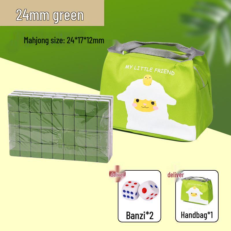 Компактный набор для маджонга: Массивные резные плитки с воробьями, размеры 24 мм и 30 мм, идеально подходят для путешествий и использования в общежитиях