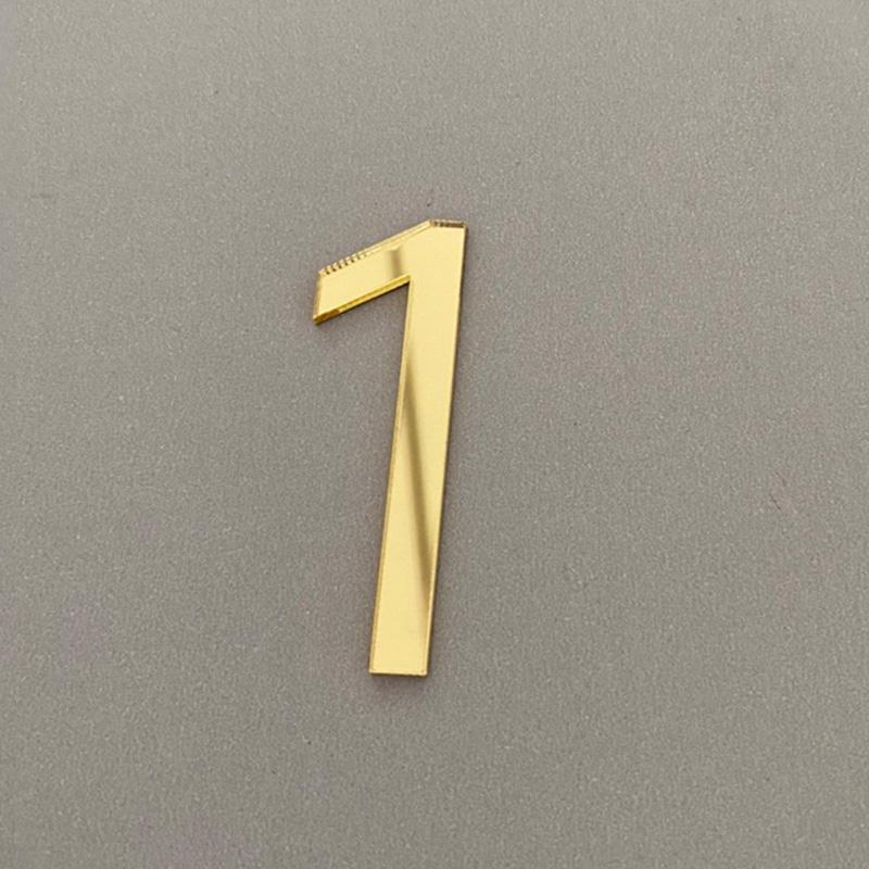 1PC Self Adhesive Door Number Acrylic Plate Address Plaque Mailbox Sign Sticker House Number