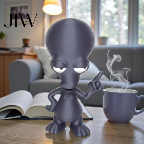 Trendy Room Decor 3D Printed Alien Ornament, Funny Figurine, Collectible Big Head Statue for Desk Shelf Decor, Lovers Gift Lover Collectibles