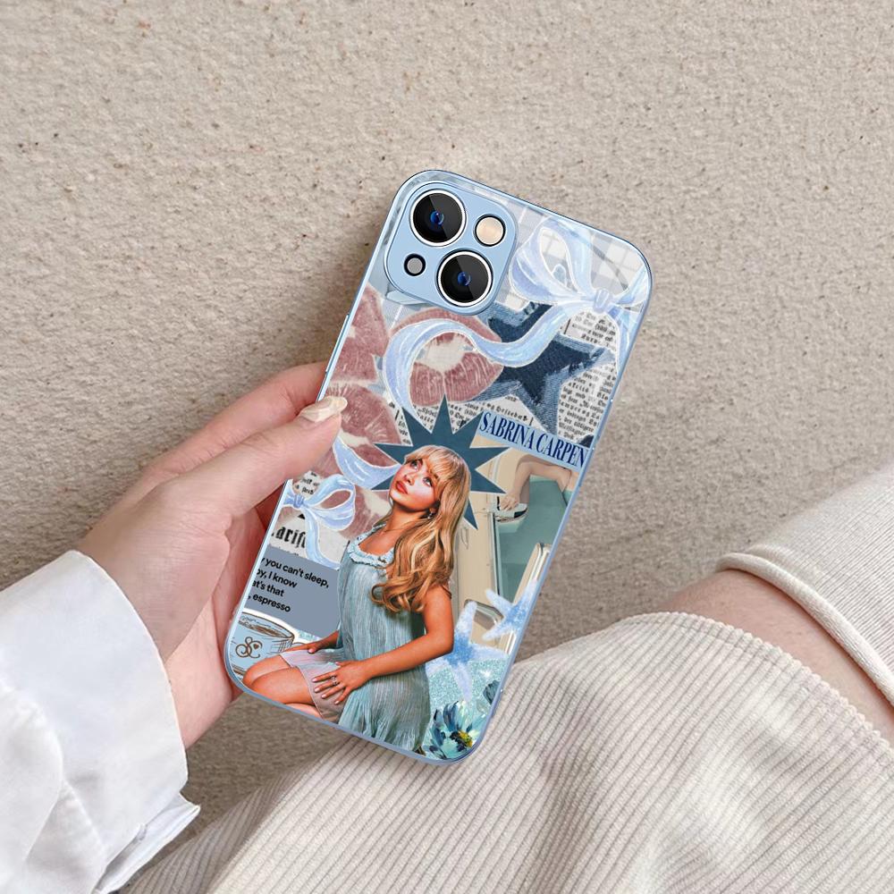 Singer S-Sabrina C-Carpenter Phone Case For IPhone 14 13 12 Mini 11 Pro XS Max X XR 14 Plus Tempered Glass Cover