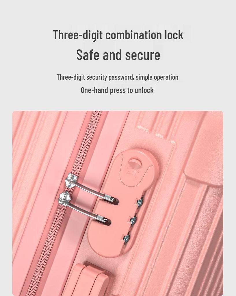 Large 20" & 24" Travel Suitcase with Universal Wheels, Drop-Resistant, Wear-Resistant, Cabin Size, Combo Lock for Women.