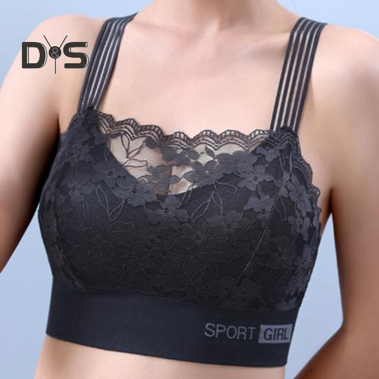 Женский бюстгальтер с широкими бретелями, ажурный цветочный узор, кружевной бесшовный бандо, защита от воздействия, максимальный комфорт, ударопрочный, с эффектом пуш-ап, без зацепления, беспроводной