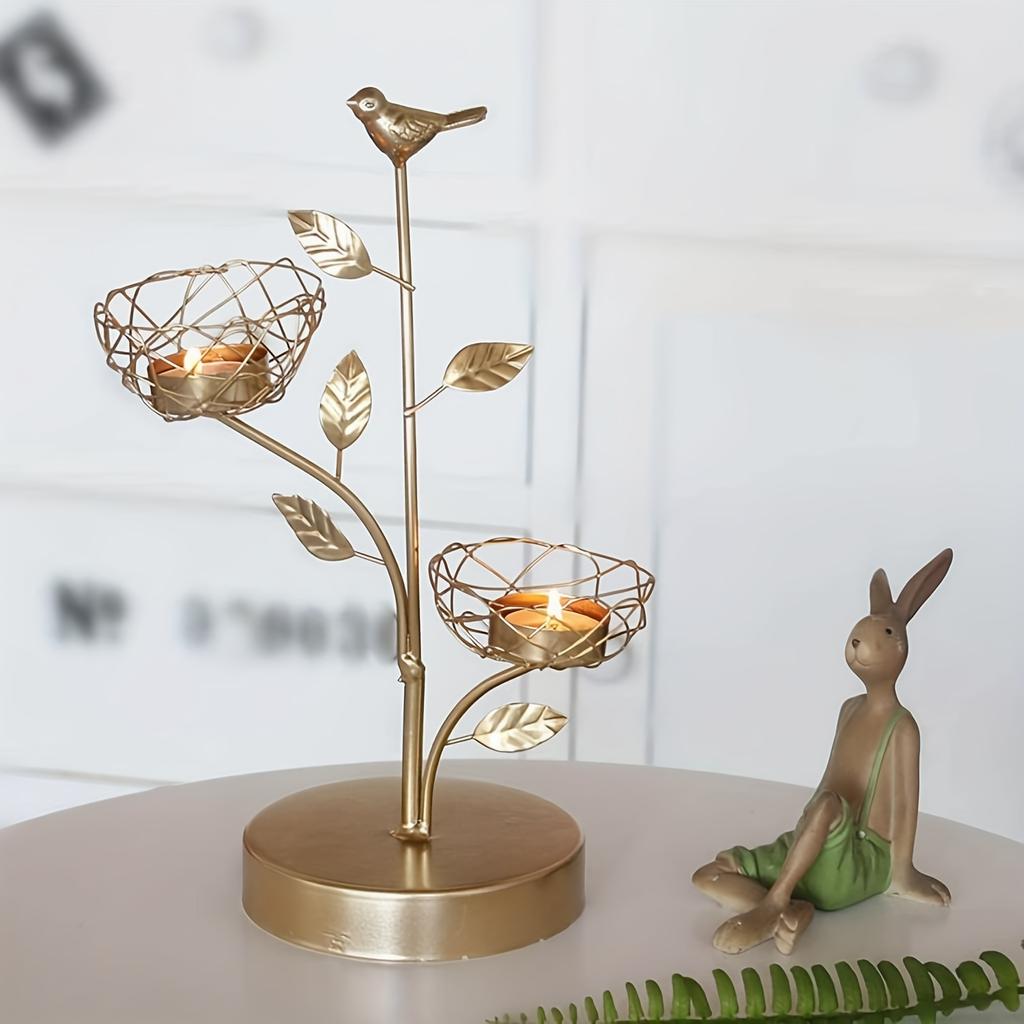 Одиночный железный рождественский подсвечник - Отличный западный подсвечник для романтических ужинов, маленькое, но очаровательное украшение для стола.