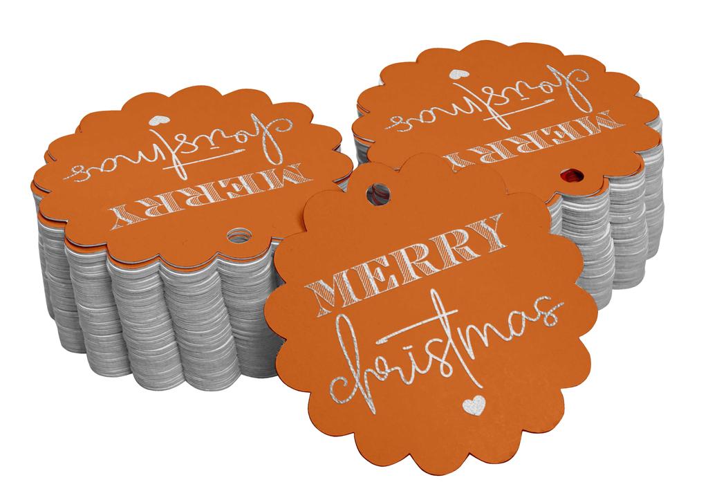 Inkdotpot Real Gold Foil Merry Christmas Tags Favor Hang Paper Tags 100