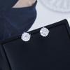 s911 silver needle rose cut zircon stud earrings women's light luxury high-end earrings niche ear hole small earbone stud earrings