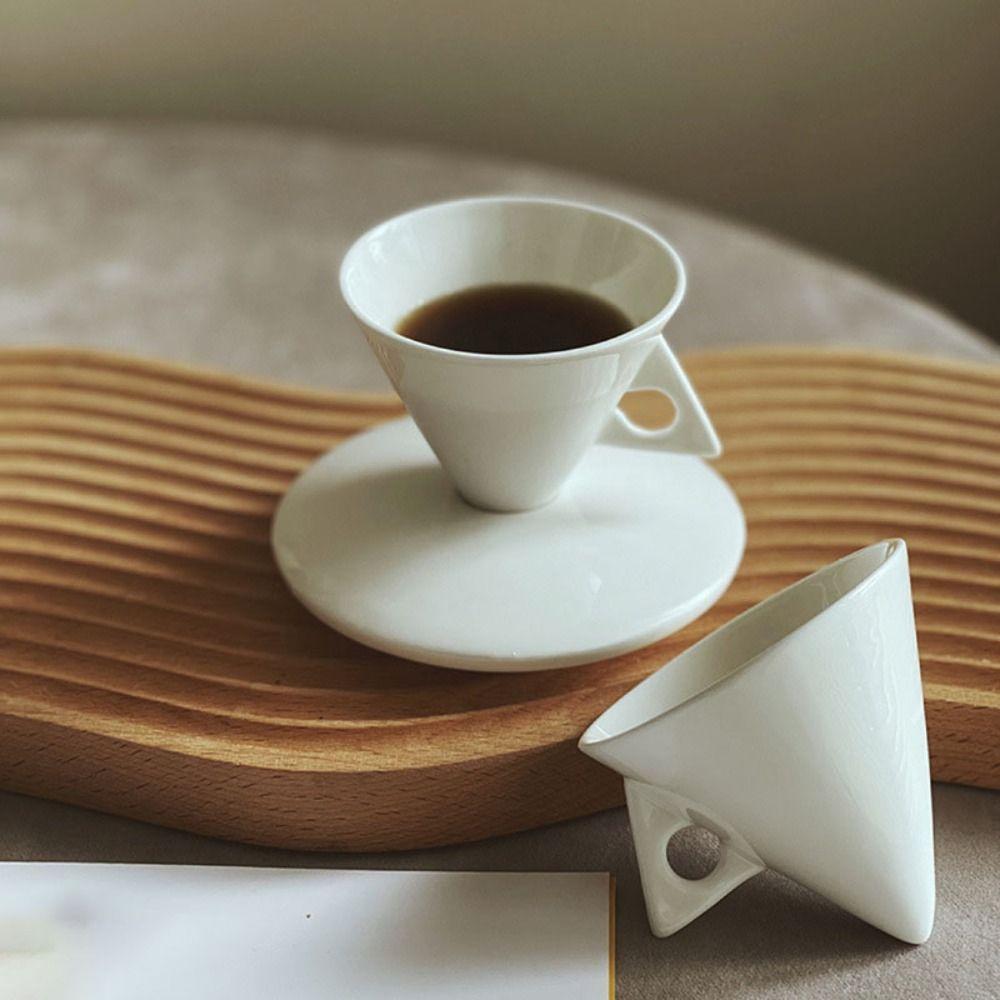 Minimalist Porcelain Espresso Cup Set Conical Coffee Mug Tea Tumbler Demitasse Cup  Gift