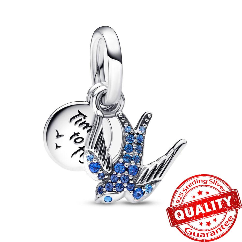 Медные бусины-морские звезды и подвеска-шарм в виде бабочки и стрекозы, подходят для браслета-змейки, бутикового ожерелья, синяя подвеска, подарок