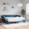 VidaXL Daybed with Trundle Bed and Mattress Blue 80x200 Cm Velvet 3197079