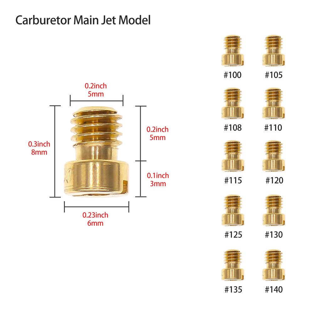 40PCS Carburetor Main Pilot Jet Kit for Keihin PWK CVK PE OKO KOSO Tuning Jets #100-140 #32-55/#155-178Carburetors Jets 7