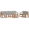 Outdoor Sofa Set with Cushions 7 pcs Natural and Light Grey