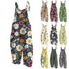 Women's Jumpsuit Floral Printed Casual Loose Retro Shoulder Straps Cotton And Linen