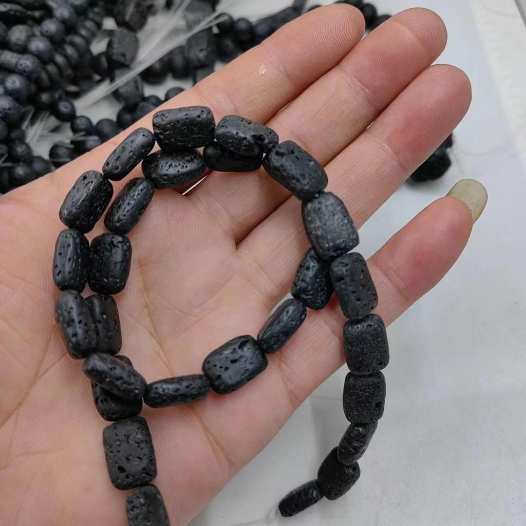 Украшения из бусин из вулканического камня: Круглые, Квадратные, Абакус, Прямоугольные бусины для самостоятельного изготовления браслетов и ожерелий.