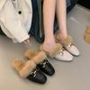 2024 Новые женские зимние теплые уличные ботинки с плюшевым дизайном в британском стиле Белые зимние ботинки женские повседневные туфли на плоской подошве большого размера 35-40