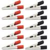 Alligator Clip Test Clamps, 10-Piece Set, 50mm, Plastic Handle, Electrical Test Clamps for Metal Work (5 Red + 5 Black)