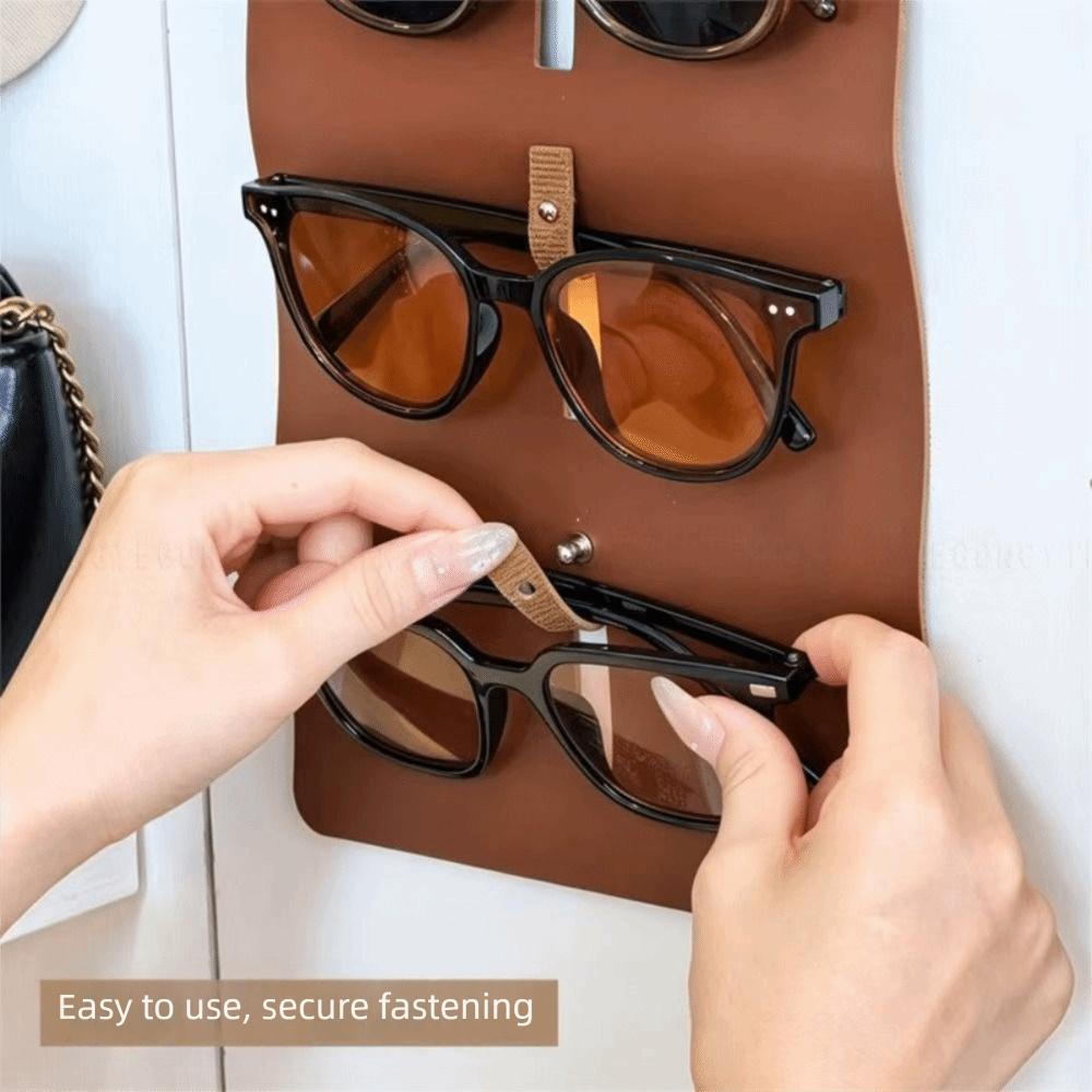5 Slot Glasses Organizer Wall Mounted Hanging Eyewear Holder Sunglasses Storage Bag Office