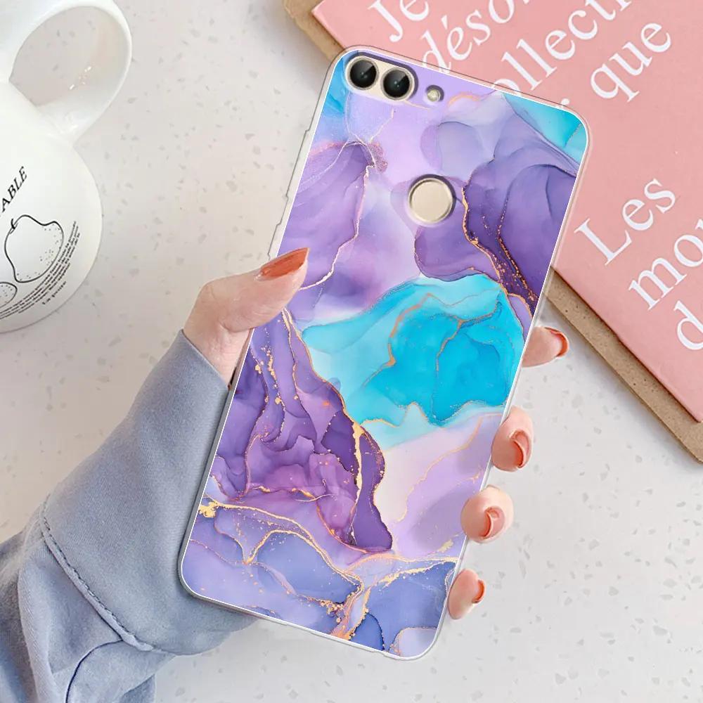 Для Huawei P Smart Чехол Cover FIG-LX1 PSmart 2018 Стильная Девушка Мраморный Силиконовый Прозрачный Чехол для Телефона Для Huawei PSmart 2018 Бампер Coque