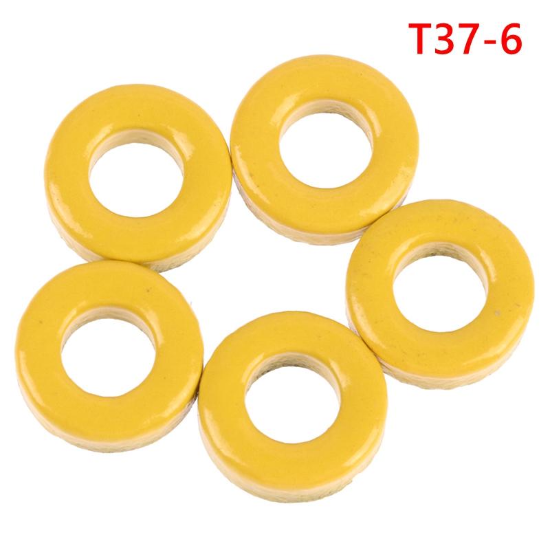 5pcs T37-6/T50-2/T37-2/ T-30-2 Iron Powder Cores 9.5*5.2*3.3mm Iron Dust Core Ferrite Toroid Core Coating