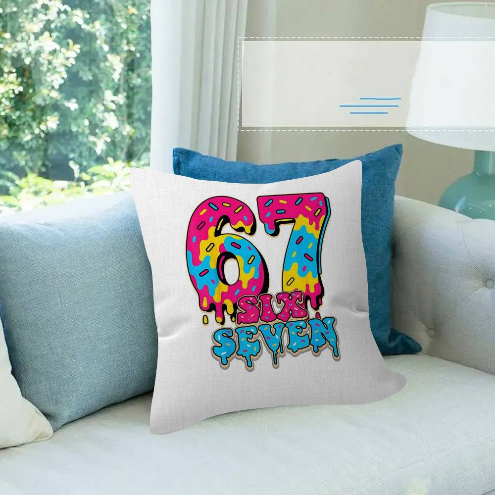 Cartoon Six Seven Cushion Pillow Cushion Cover Pillowcase Living Room Sofa Home Decor Customized