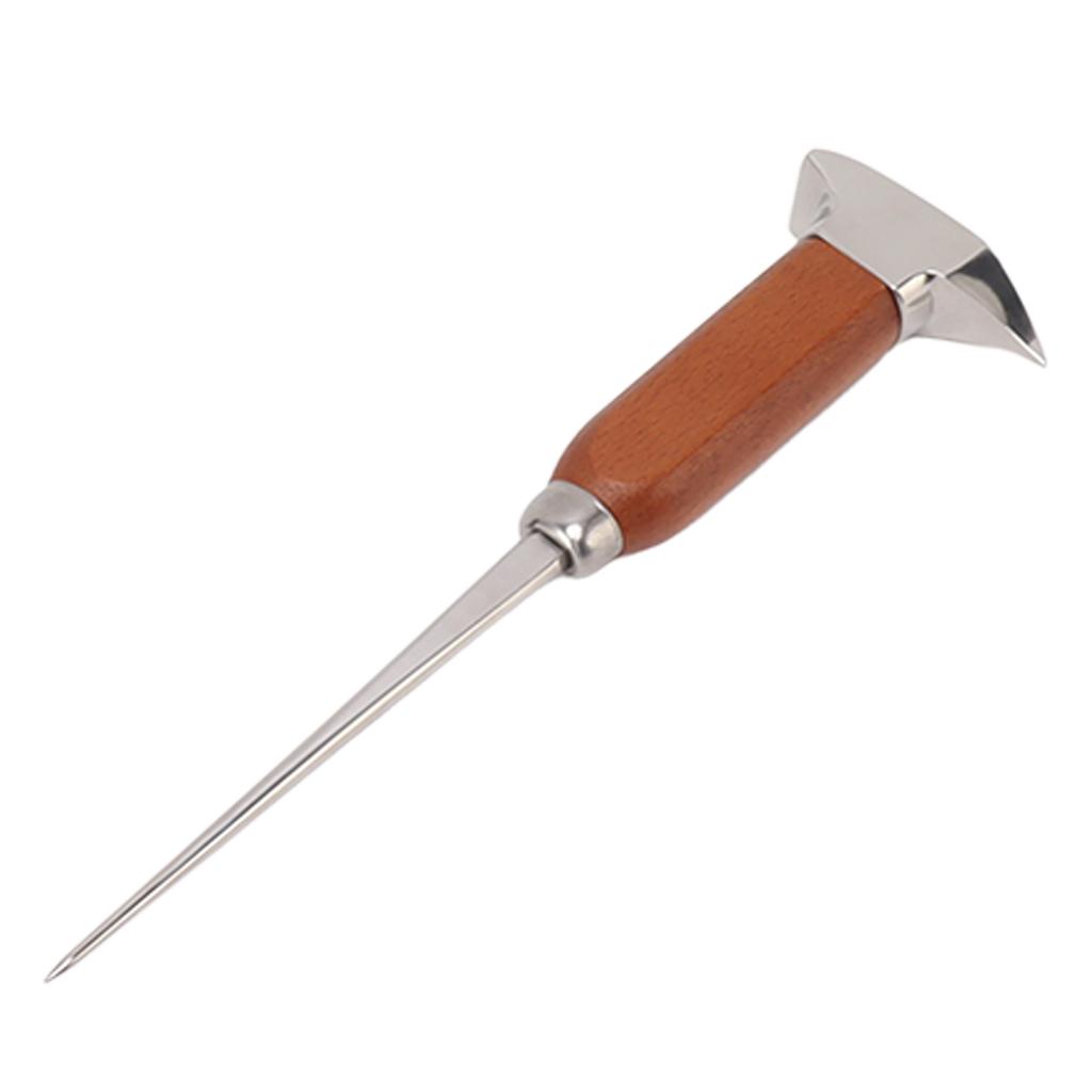 Ice Pick with Wood Handle Stainless Steel Ice Chipper Ice Crusher Tool for Bars Bartender