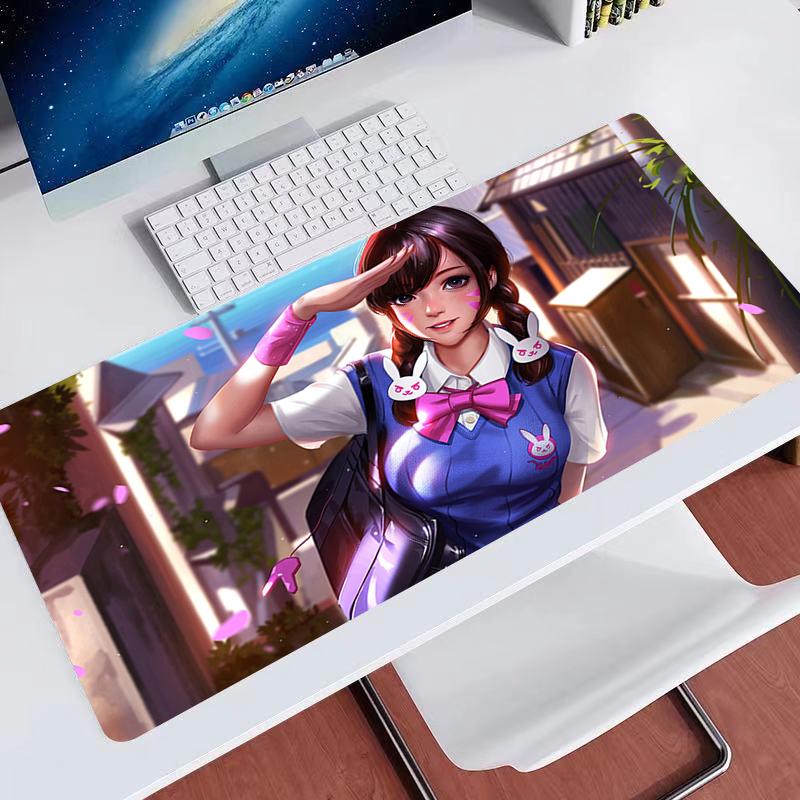 Large Mouse Pads Overwatch DVa Gaming Mouse Pad Deskpad with Stitched Edges and NonSlip Rubber Base Extended x Mouse Pad