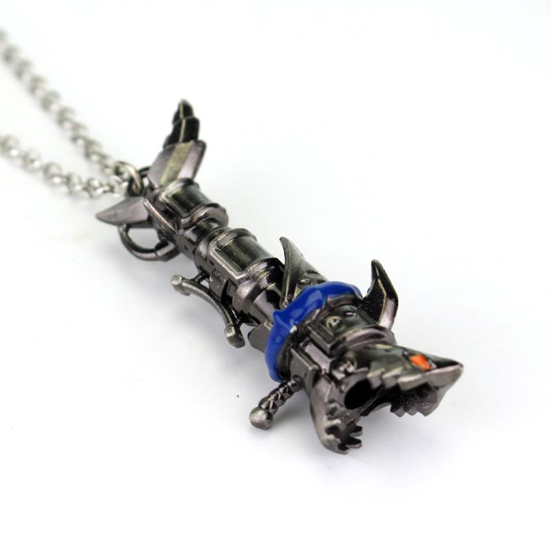 Jinx Necklace Pendant Chain Anime Arcane Powder Cosplay Costume Jewelry Neck Lace Gift Women Men Metal Punk Cool Gun Necklaces