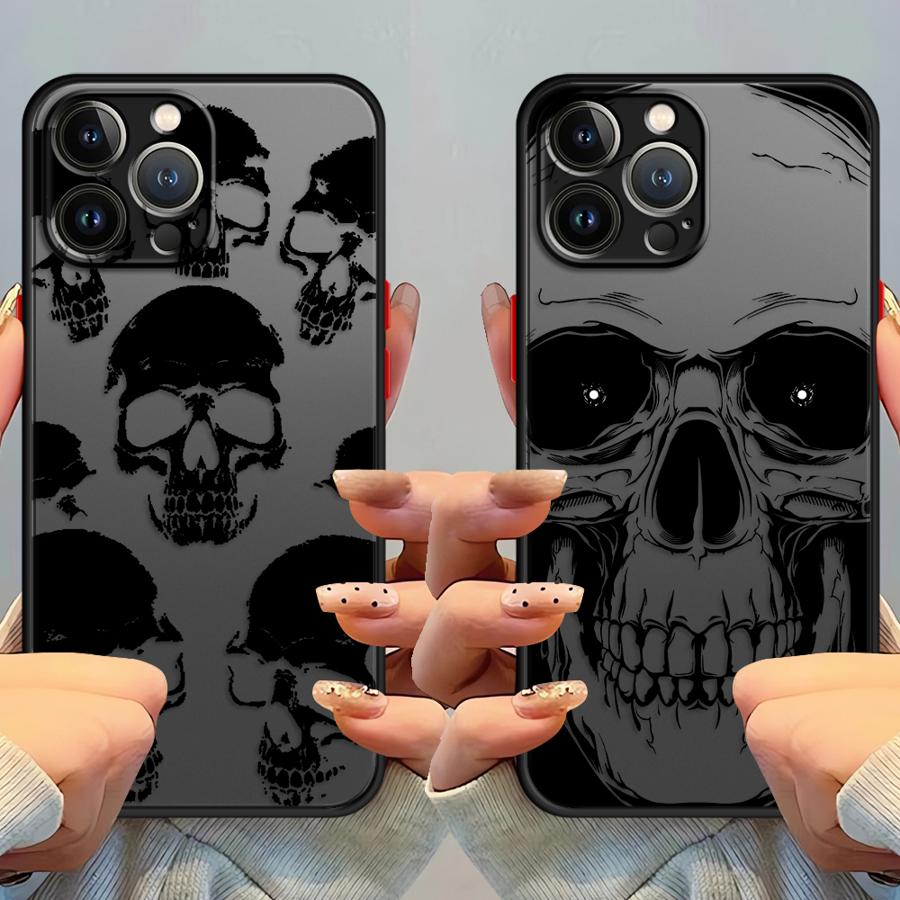 Чехол для iPhone 17 Pro Max 13 Mini 7 8 SE XS XR Air 14 12 15 16 Plus 11 Funda Задняя крышка телефона Скелет Череп