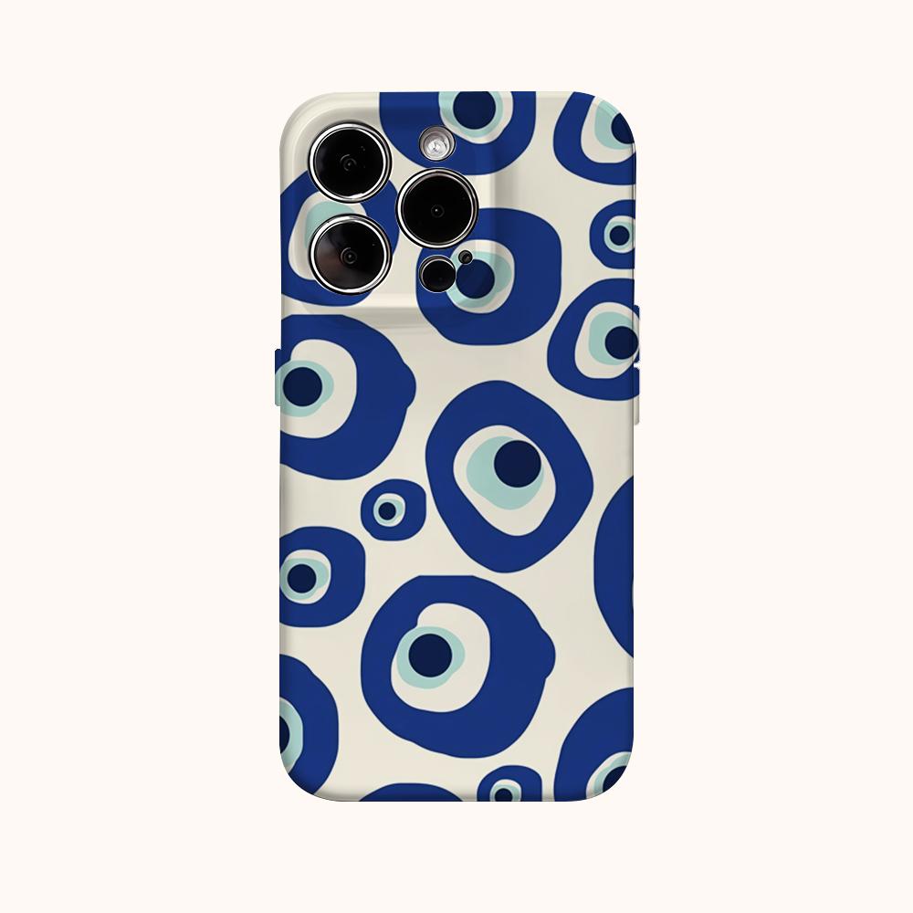 Синий Глаз Точка Чехол для Телефона для IPhone 16 15 14 13 12 11 X XS XR XSMAX 7 8 Pro Max Plus Двухслойная Задняя Крышка