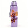 1PC Colorful Hummingbird Illustration 750ml Color Plastic Sports Water Bottle Leakproof Flip Straw Lid Suitable for Sports Office Home Use