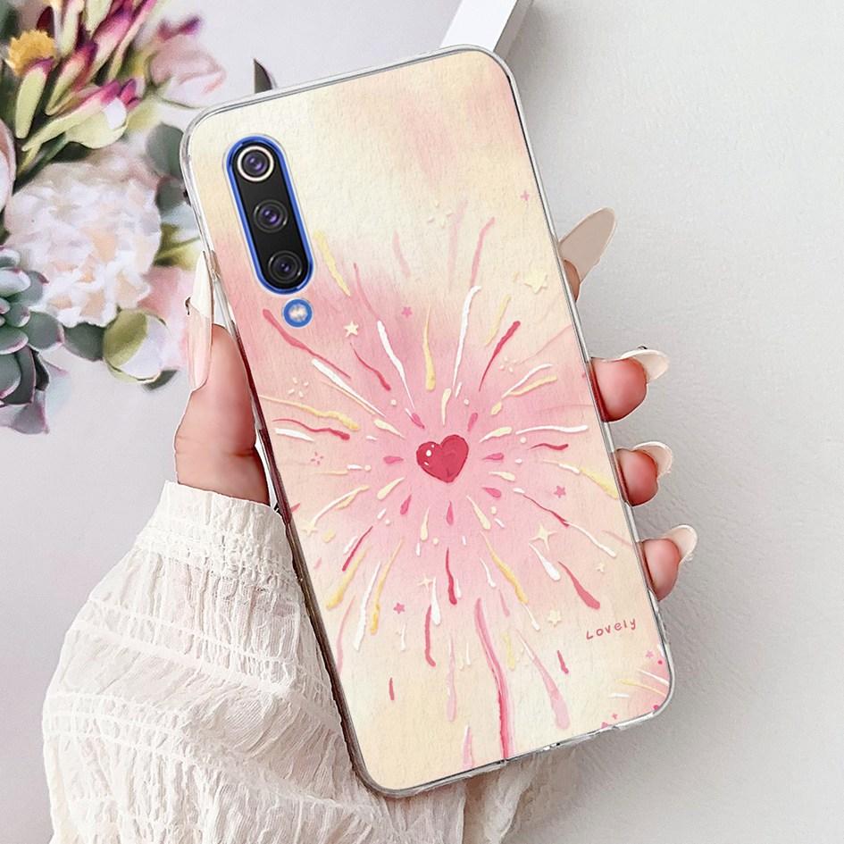 Чехол для Xiaomi Mi 9 SE Популярный Цветок Лотос Мягкий Силикон Прозрачный ТПУ Задняя Крышка Для Xiaomi Mi 9 Lite Funda Mi9 Mi9se Оболочка