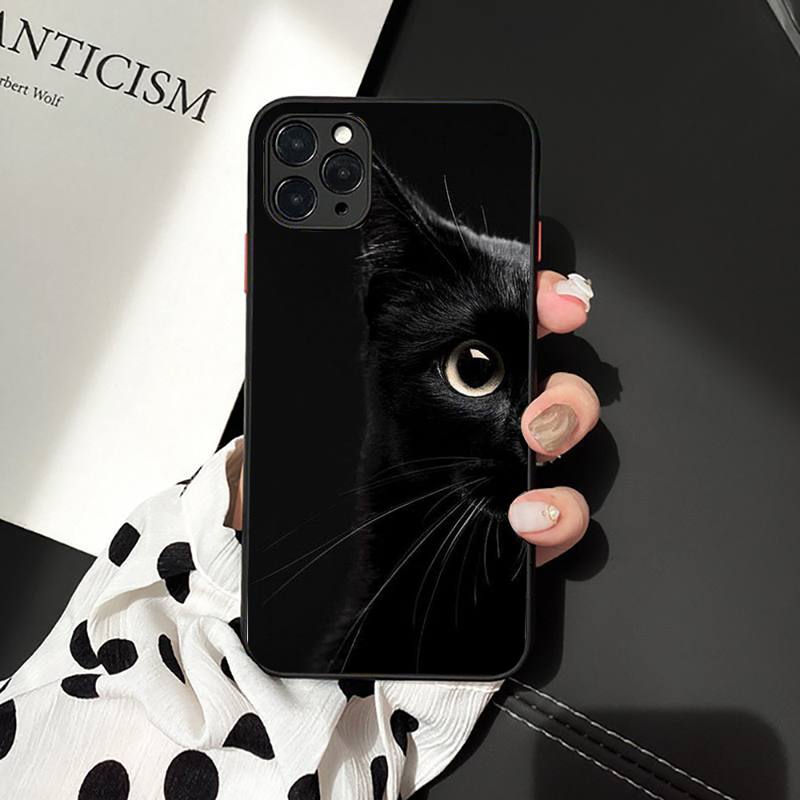 Черный кошачий глаз на чехле для телефона iPhone 11 12 13 mini pro XS MAX 8 7 6 6S Plus X 5S SE 2020 XR