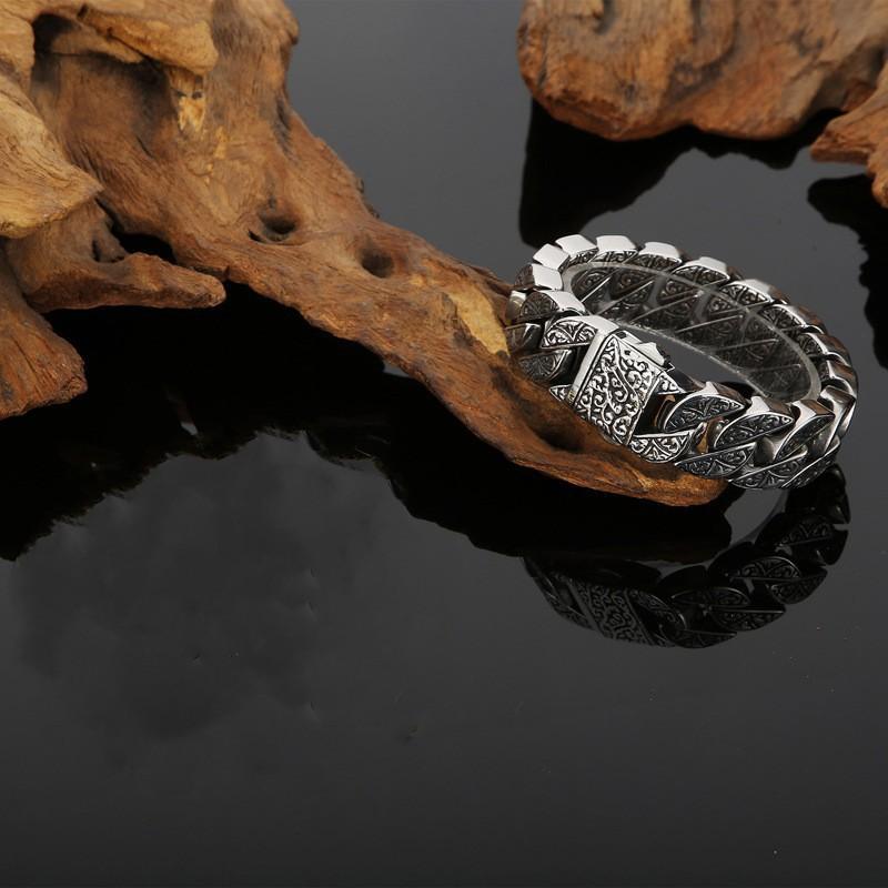 New Trendy Card Wheel Trendy Jewelry European and American Creative Pattern Cast Men's Bracelet