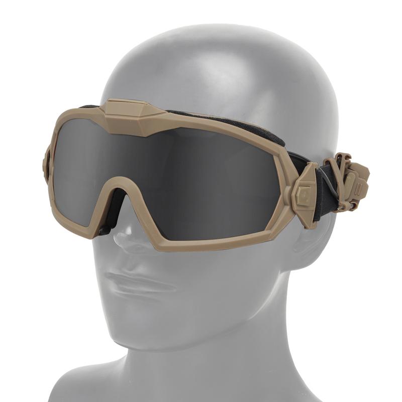 Tactical Anti-fog Goggles Ski Airsoft CS Protective Glasses Transparent Black 2 Lens Motocross Dustproof Goggles with Micro Fan