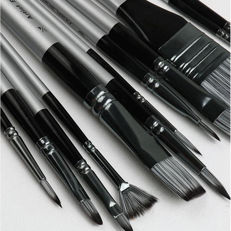 Дорожная кисть для художника, нейлоновая художественная кисть для волос, тканевая сумка для хранения, набор из 11/13 предметов для акварельной живописи маслом, акриловой живописи