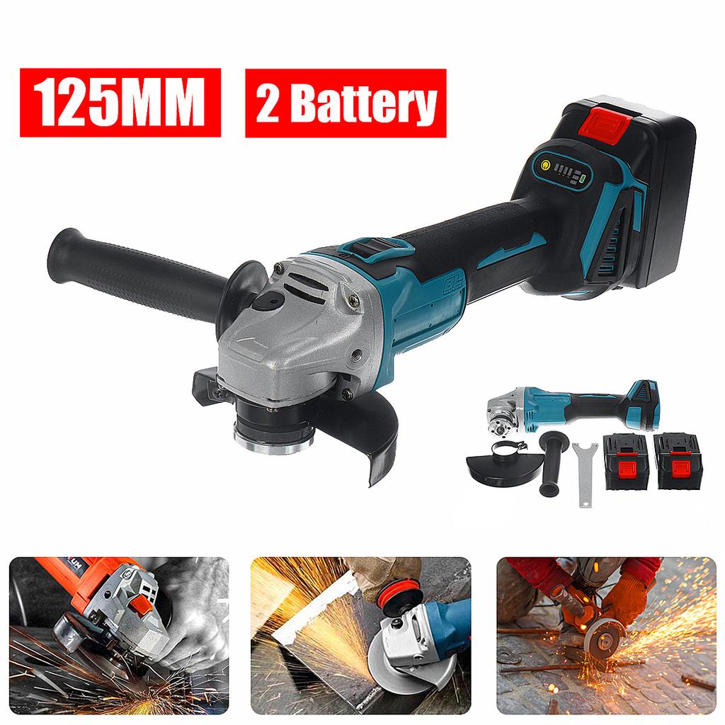 125MM Cordless Angle Grinder Cutting Machine 1 or 2 Lithium-Ion Battery Machine Electric Grinder Power Tool