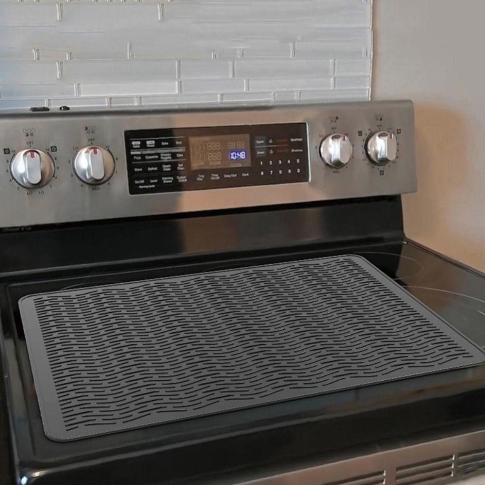 Non-slip Silicone Cooktop Mat Pot Holder Tableware Pad Dustproof Dish Drainer Mat  Kitchen