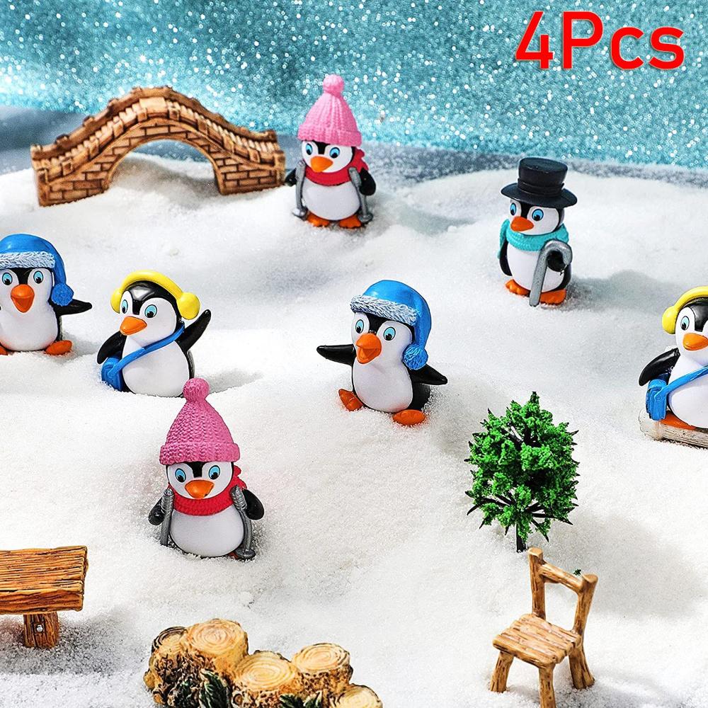 Gift Cake Decoration Penguin Cake Topper Penguin Figures Collection Penguin Characters Toys