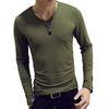 Fashionable Men Slim Fit T-shirt Long Sleeve Tops Pullover V-Neck Blouse Casual Fashion Tees