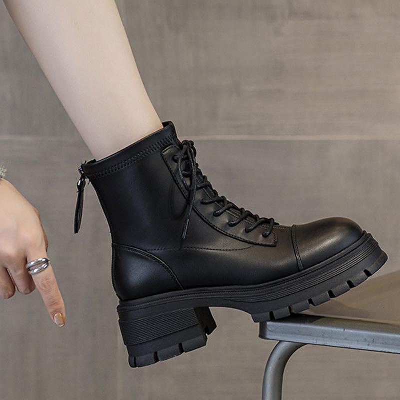 Осенне-зимние женские ботинки на толстой подошве из микрофибры, новые мотоциклетные ботинки с круглым носком, массивные ботинки зимние ботинки челси 35-39