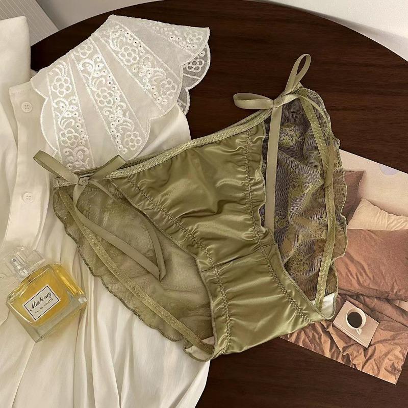 Атласное кружевное нижнее белье для девочек Pure Desire Сексуальные удобные шелковые трусики с треугольным вырезом для женщин
