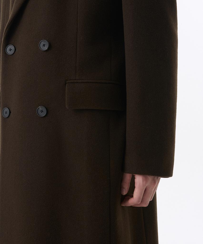 Musinsa Standard Cashmere Blend Daddy Shoulder Double Long Coat [Baroque Brown]