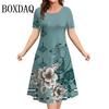 Летние платья женские винтажные цветы 3D принт короткий рукав повседневный пуловер свободный пуловер женская одежда сарафан