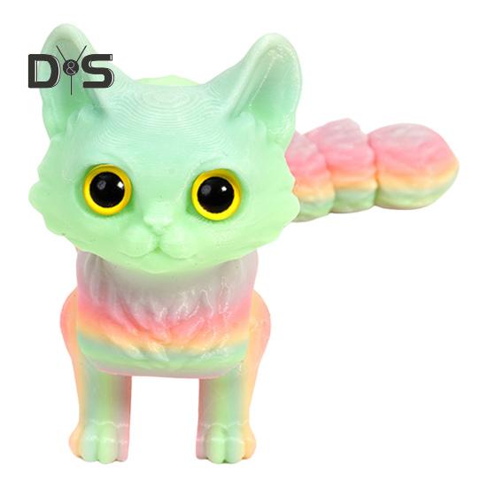 3D-печатная игрушка для кошек с гибкими суставами, шарнирная модель кошки для взрослых, 3D-печатные игрушки для животных, игрушки-фиджет для домашнего офиса, декора класса