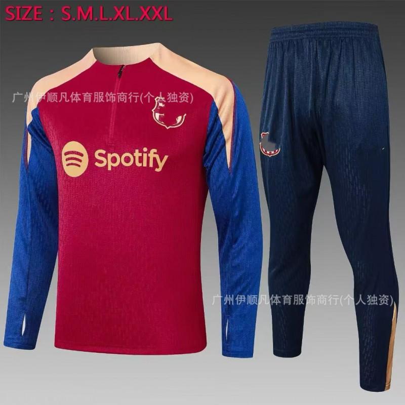 Men Women Soccer Training Jersey Half-Zip Warm-Up Top Napoli PSG AC Milan Brazil Manchester United Fans