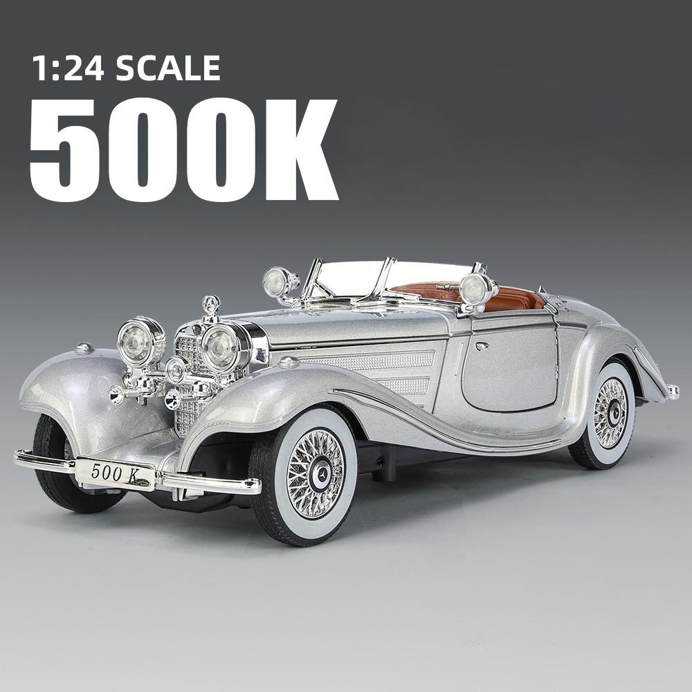 Szvm1 1:24 Mercedes-Benz 500K 1936 Классический автомобиль Сплав Модель автомобиля Звук и свет Оттяжка Детская игрушка Коллекционные предметы Подарок на день рождения