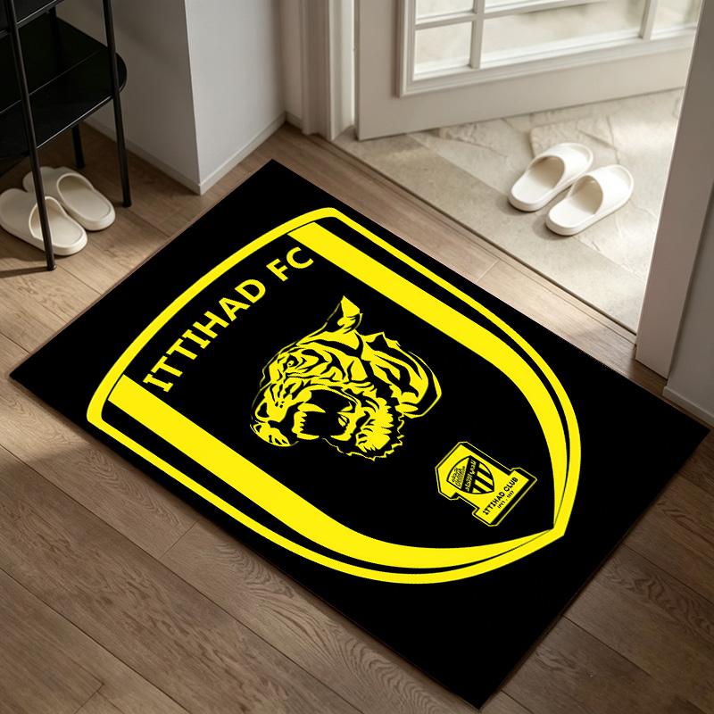Al‑Ittihad FC A rug suitable for office chair areas living rooms and computer desks perfect for home offices and an ideal holiday gift