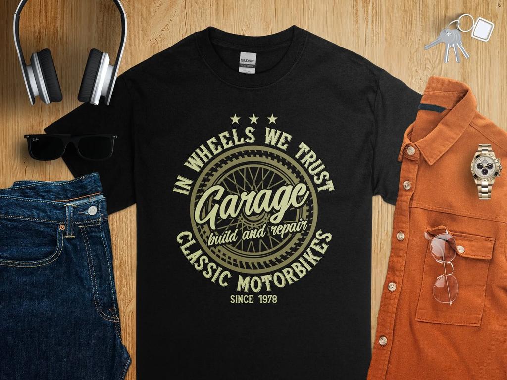 Vintage Motorcycle Garage T Shirt Classic Bike Build And Repair Top Retro Biker Since 1978 Unique Motorcyclist
