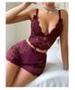 Sexy lace lingerie set suspender shorts high-end women's loungewear