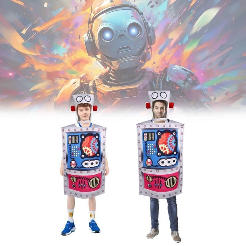 Halloween Costume Robot Creative Polyester Cosplay Wear Adults Kid Parties Theme