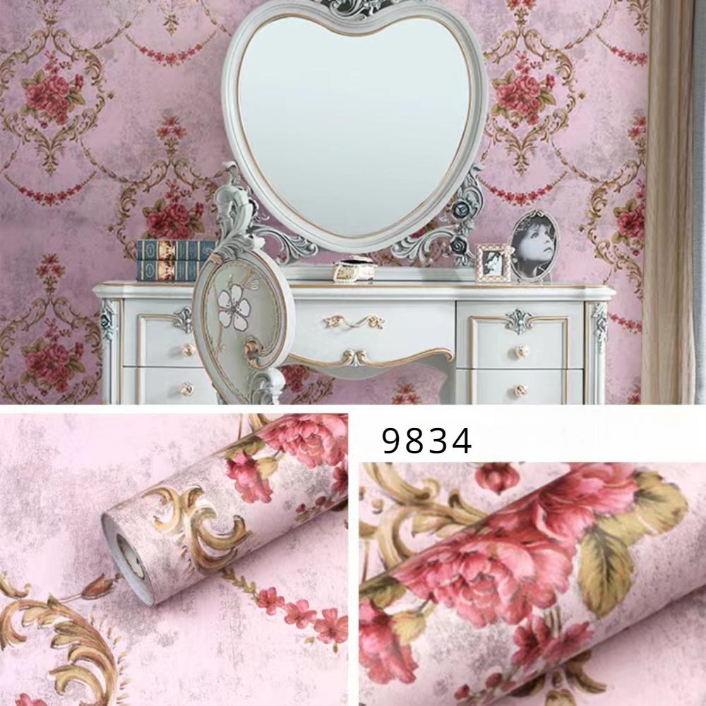 Европейский стиль Самоклеящиеся обои Водонепроницаемые Обои для гостиной Спальни Цветы Контактная бумага Наклейки для украшения дома