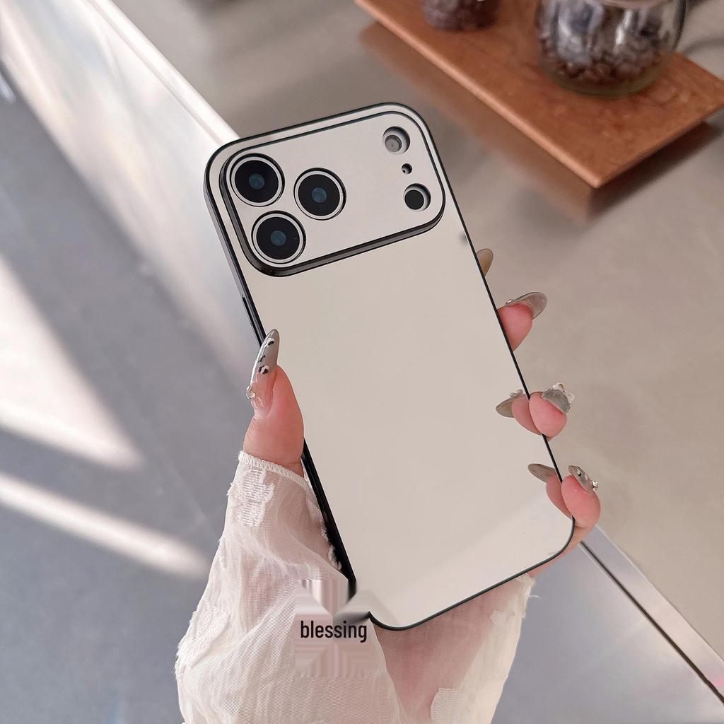 Зеркальный чехол для телефона без пор для Apple 17 Pro Max: Модный защитный чехол с полным покрытием для Apple 12/15/14/16